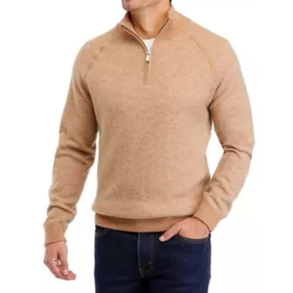 Magaschoni Tan Zip Up Sweater Knit Relaxed Fit - Picture 1 of 6